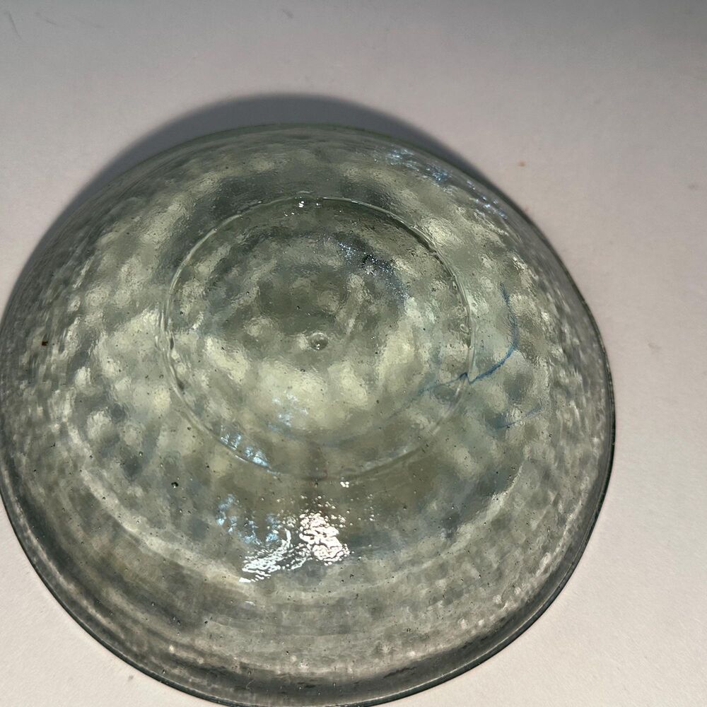 Vintage Clear Textured Glass Domed Disk Pillar Candle Holder (Fire and Ice?) - Picture 10 of 16